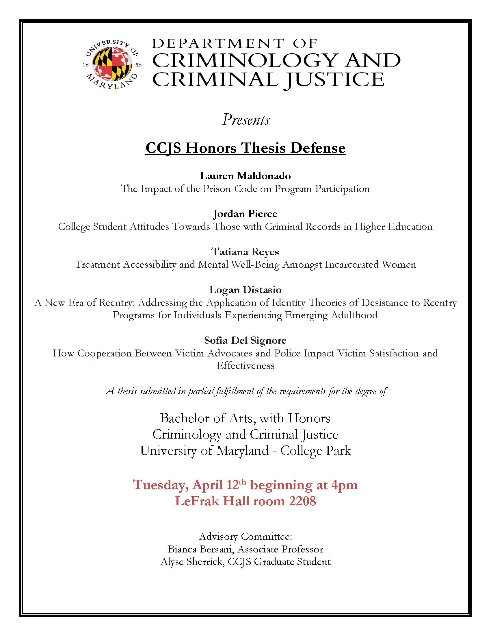 thesis on criminal justice system